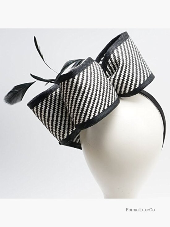 Derby Fascinator Hat with Sinamay Bow, Adjustable, Lightweight main image 6